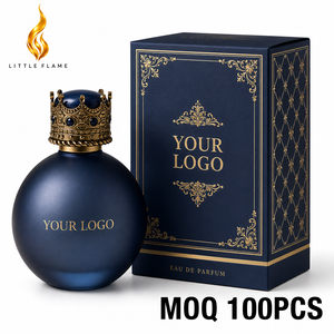 น้ำหอมผู้ชาย LF Luxury Private Label รุ่น Deep Blue ขวดทรงกลม รับผลิตแบบ OEM พร้อมโลโก้สั่งทำ ฝาครอบทรงมงกุฎ กลิ่นอู๊ดเข้มข้น <span class=keywords><strong>EDP</strong></span> Parfums Dubai - Product Image 1