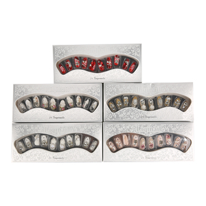 24 pièces/boîte, <span class=keywords><strong>faux</strong></span> <span class=keywords><strong>ongles</strong></span> de <span class=keywords><strong>mariée</strong></span> de luxe faits à la main, 3D, diamants, autocollants, magnifiques <span class=keywords><strong>ongles</strong></span> de mariage - Product Image 2