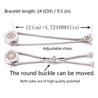 Arbre de vie en acier inoxydable évider le bracelet diffuseur de parfum peut ouvrir le bracelet d'huile essentielle bracelet en alliage de taille réglable