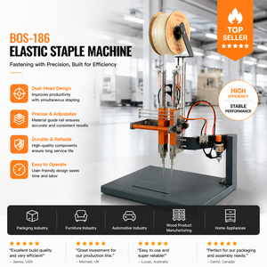 BOS-186 Elastic <b>Staple</b> Machine 60x48x100cm Semi-Automatic Pneumatic Packaging Equipment for Machinery & Hardware - Product Image 4