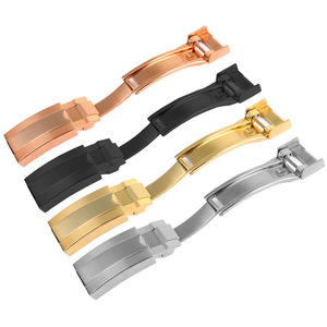 Cierre Desplegable de Acero Inoxidable de 16x9mm para Correa de Reloj <span class=keywords><strong>Daytona</strong></span> Explore2 GMT, Hebilla Plegable - Product Image 1