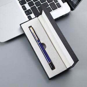 Silver Black White Custom Logo Luxury 0.5 Engraving Sign Ballpoint Pens <b>Stationery</b> for Office Box <b>Gift</b> Set - Product Image 2