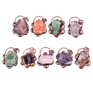 Oferta Imperdível: Pingente de Pedra Irregular em Formato de Girassol de Cobre Vintage com Ágata Multicolorida para Fabricação de Joias e Presentes - Product Image 2