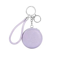 Miroir double face portable en cuir PU pour fille, avec cordon, porte-clés de voiture, logo personnalisé, écologique