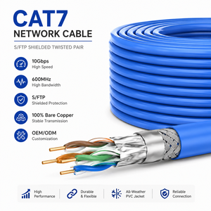 Cable LAN SFTP Cat7 de Fábrica, 23AWG, Cobre Sólido, 600MHz, Revestimiento de PVC, 305m, Cable de Red Ethernet, OEM, ODM - Product Image 1