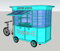 Tricycle de vente ambulante Link-Trip pour hot-dogs, coloré, en acier inoxydable 304, multifonctionnel, à 4 roues, chariot de nourriture, camionnette à glaces