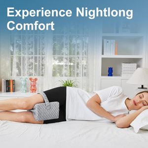 Almohada <span class=keywords><strong>para</strong></span> rodillas y piernas <span class=keywords><strong>para</strong></span> personas que duermen de lado - Alivio del dolor de cadera, espuma viscoelástica, lavable y transpirable, diseño ergonómico - Product Image 2