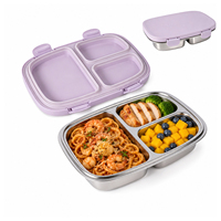 Nouvelle Arrivée Boîte à Lunch en Métal Durable Facile à Nettoyer de Qualité Alimentaire avec Compartiments Portable pour le Bureau Préparation des Repas Stockage Logo Personnalisé