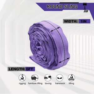 10 톤 고강도 폴리에스터 라운드 슬링 웨빙 10m/20m 플랫 패턴 끝없는 리프팅 장치 - Product Image 3
