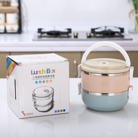 Boîte à bento en acier inoxydable, conteneur portable pour le déjeuner scolaire des enfants avec couvercles de cuisine étanches, boîte à déjeuner scolaire chauffante