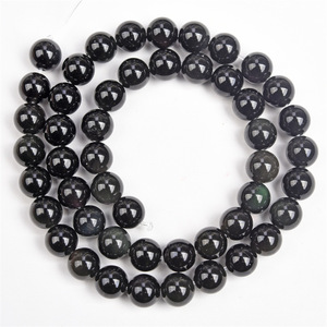 Black Obsidian Natural Stone <strong>Beads</strong> for Jewelry Making, Loose <strong>Beads</strong> <strong>Wholesale</strong> Custom or Bracelets, Fashion Necklaces - Product Image 6