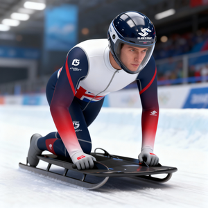 Mono Deportivo Unisex de Secado Rápido, 100% Poliéster, con Estampado por Transferencia de Calor, para Entrenamiento de Luge, Esqueleto y <span class=keywords><strong>Bobsleigh</strong></span> - Product Image 1