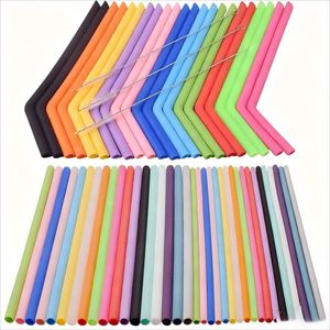Ready Stock Hot Selling Ecologic Collapsible Disposable Silicone <b>Drinking</b> Straw Food Grade <b>Bar</b> Accessories Free Sample - Product Image 6