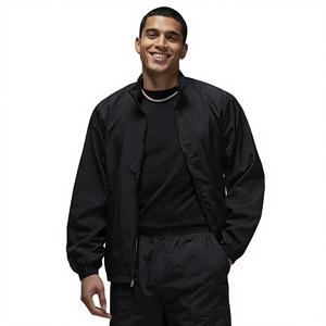 Veste d'entraîneurs pour hommes veste d'entraîneurs grande taille avec logo personnalisé vierge veste d'entraîneurs de football coupe-vent noir uni veste d'entraîneurs de football - Product Image 1