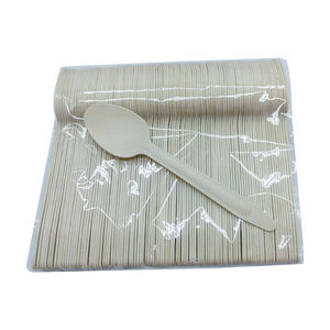 Biologisch Afbreekbare Gebruiksvoorwerpen Wegwerp Camping Servies Set Custom Composteerbaar Berken Houten Lepel En Vork Voor Restaurant Bruiloft - Product Image 1