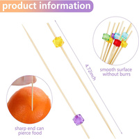Brochette de fruits en bambou pour décoration de fête jetable brochettes de fruits en bambou pour saie