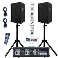 Système Audio Professionnel 1000 W, Caisson de Basses 2x12", Enceintes de Sonorisation PA, Bluetooth TWS, Ensembles Karaoké, Système DJ, Mélangeur Amplifié 4 Canaux, Bocina Parlant