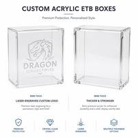Vitrine moderne en acrylique pour cartes TCG, adaptée aux boîtes d'entraînement Elite, avec couvercle magnétique, résistante aux UV, empilable