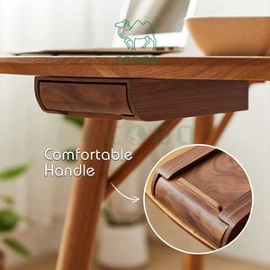 Stable Under <b>Desk</b> Storage <b>Drawer</b> Wood Self-Adhesive Hidden <b>Drawer</b> Slide Out Handmade Table Organizer for Office Home Bamboo - Product Image 4