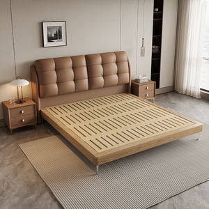 Muebles de <span class=keywords><strong>Dormitorio</strong></span> de Madera Maciza de Lujo de Mediados de Siglo, Camas Tapizadas Suaves, Estructura de Cama Doble Tamaño King, Diseño Elegante para Adultos - Product Image 5