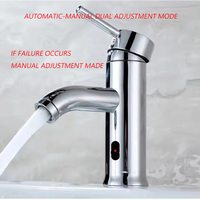 Robinet de lavabo à économie d'eau avec mode de réglage automatique et manuel, robinet de salle de bain extractible, robinet sans contact, robinet central