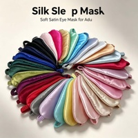 Masque de sommeil en satin bloquant la lumière, respirant, doux, bandeau de voyage, sangle élastique réglable