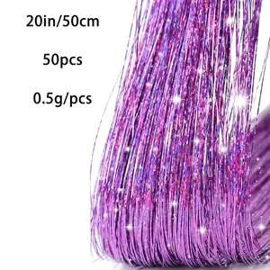 Kit de Extensiones de Cabello Sintético Brillante Resistente al Calor con Cabello de Hada para Niñas, Accesorios Perfectos para Fiestas - Product Image 4