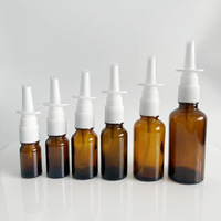 Pulvérisateur Nasal Médical en Verre Ambré Bleu à Brume Fine 5ml 10ml 15ml 20ml 25ml 30ml 1oz 1 oz