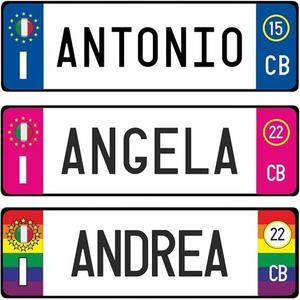 Plaques d'<span class=keywords><strong>immatriculation</strong></span> européennes décoratives pour voitures, fabriquées en Chine, personnalisées, en aluminium gaufré réfléchissant de 3 mm d'épaisseur, style italien. - Product Image 1