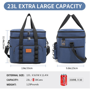 Bolsa Térmica Aislada de Doble Capa y Gran Capacidad, Bolsa de Picnic Portátil, Bolsa para Equipo de Pesca, Bolsa Térmica Cruzada, Nevera Portátil - Product Image 2