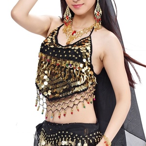 Costume de danse du ventre BestDance, 8 couleurs, haut de soutien-gorge sexy fait à la main avec des paillettes, des perles et des clochettes - Product Image 1