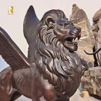 Statue de lion ailé en bronze de grande taille RELONG, sculpture de style antique pour la décoration de parcs, jardins extérieurs
