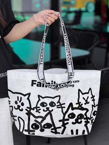 ถุงช้อปปิ้งแบบพับได้ น้ำหนักเบา ทนทาน กันน้ำ 20 กก. ผลิตจากผ้า PP ทอ ใช้ซ้ำได้ ซักได้ - Product Image 3