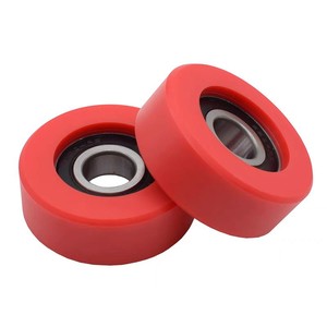 Roue d'escalier roulante Dong Sheng 70x25x6204 rouge pour ascenseur de chantier - Product Image 3