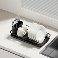 WIREKING Étagère de rangement multifonctionnelle en métal pour cuisine, sans installation, pour vaisselle, bols, ustensiles de cuisine, égouttoir, rangement de vaisselle