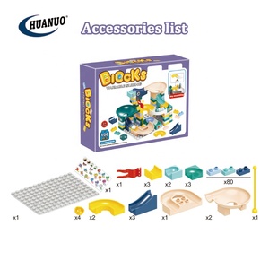 100Pcs Đá Cẩm Thạch Chạy Xây Dựng Khối Bộ Tự Làm Lắp Ráp Lớn Hạt Nhựa Trượt Bóng Xây Dựng Khối Đồ Chơi - Product Image 5
