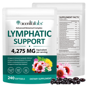 Acentiallabs - Suplementos de Drenaje Linfático de Marca Privada OEM, 240 Cápsulas Blandas, Apoyo al Sistema Linfático, Antioxidante, Cápsulas Blandas para Adultos - Product Image 1