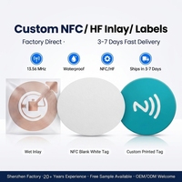 Étiquettes NFC personnalisées en usine, puces NFC 13,56 MHz, autocollants RFID, 25 mm, programmables, compatibles NFC, mini-étiquettes RFID NFC