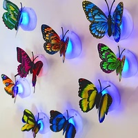 Autocollant mural LED 3D Papillon Veilleuse Décoration Maison Chambre Fête Mariage Festival Cadeau Chambre Enfant Art Salon Jardin Lampe Extérieure