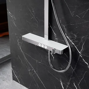 Bathroom Digital Display Faucet Shower System Set Bathtub Hot And Cold 4 Functions Tap Smart Shower Set