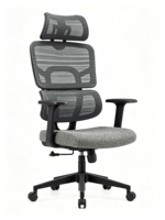 Chaise de bureau moderne pour dirigeant, PDG, cadre supérieur, dossier haut, pivotante, réglable, entièrement en maille, ergonomique, 3 vérins à gaz, personnalisable