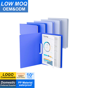 New A4 Rotating Ring Document Bag PP Clip Pocket <strong>File</strong> Folder <strong>Rotary</strong> Side Open Blue Universal Document Sorting Storage Holder - Product Image 1