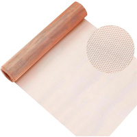 Fournisseur d'usine en stock 1x30 mètres 70 microns 200 maille fil de cuivre pur forme de trou carré maille de cuivre pur Maille en Cuivre