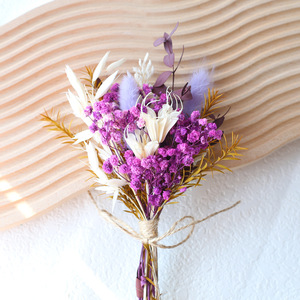 Bouquet de <span class=keywords><strong>fleurs</strong></span> séchées naturelles mélangées en gros, <span class=keywords><strong>fleurs</strong></span> de gypsophile violette et queues de lapin préservées pour la décoration bohème de la maison et des mariages - Product Image 2