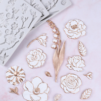 Daisy Rose Chrysanthemum Bunga Sakura Bentuk Fondant Cetakan Permen Coklat Silikon Cetakan untuk Dekorasi Kue
