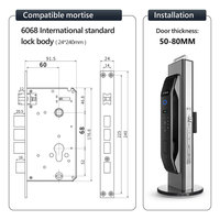 Meilleure Serrure de Porte Intelligente en Acier pour Sécurité Domestique, Numérique, Tuya Smart WiFi, avec Reconnaissance Faciale 3D, Interphone et Empreinte Digitale PST-K9-TY-3D
