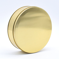 Boîte métallique ronde vide personnalisée en usine avec gaufrage OEM ODM pour dattes, baklava, gâteaux, biscuits, desserts, emballage cadeau en étain de qualité alimentaire