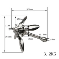 Ancre pliante en acier inoxydable 316 de haute qualité, taille et poids personnalisés, pour amarrage et pêche, pièces de bateau