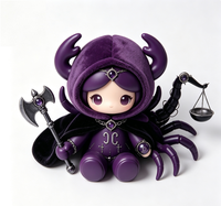 Figurine OEM personnalisée style sombre Zodiaque Scorpion en PVC et ABS avec peluche douce et moelleuse, jouet d'art de collection en boîte mystère Constellation