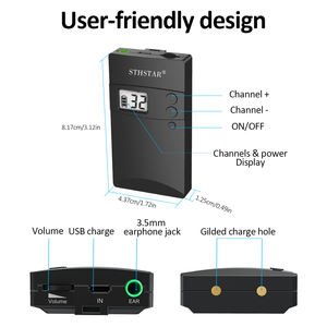 32 चैनल uhf आवृत्ति वायरलेस टूर गाइड चर्च, स्कूल, प्रशिक्षण, कारखाने के लिए आवाज व्हिस्पर ऑडियो ट्रांसमिशन सिस्टम - Product Image 3